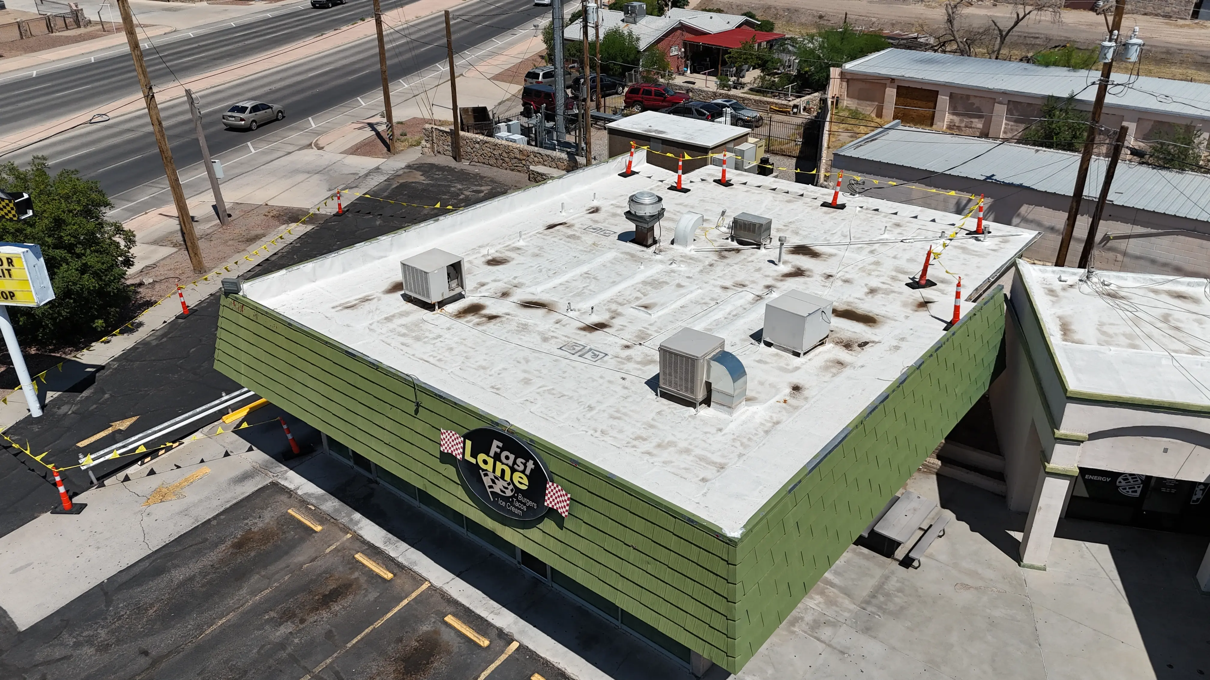 Commercial roof before full tear off