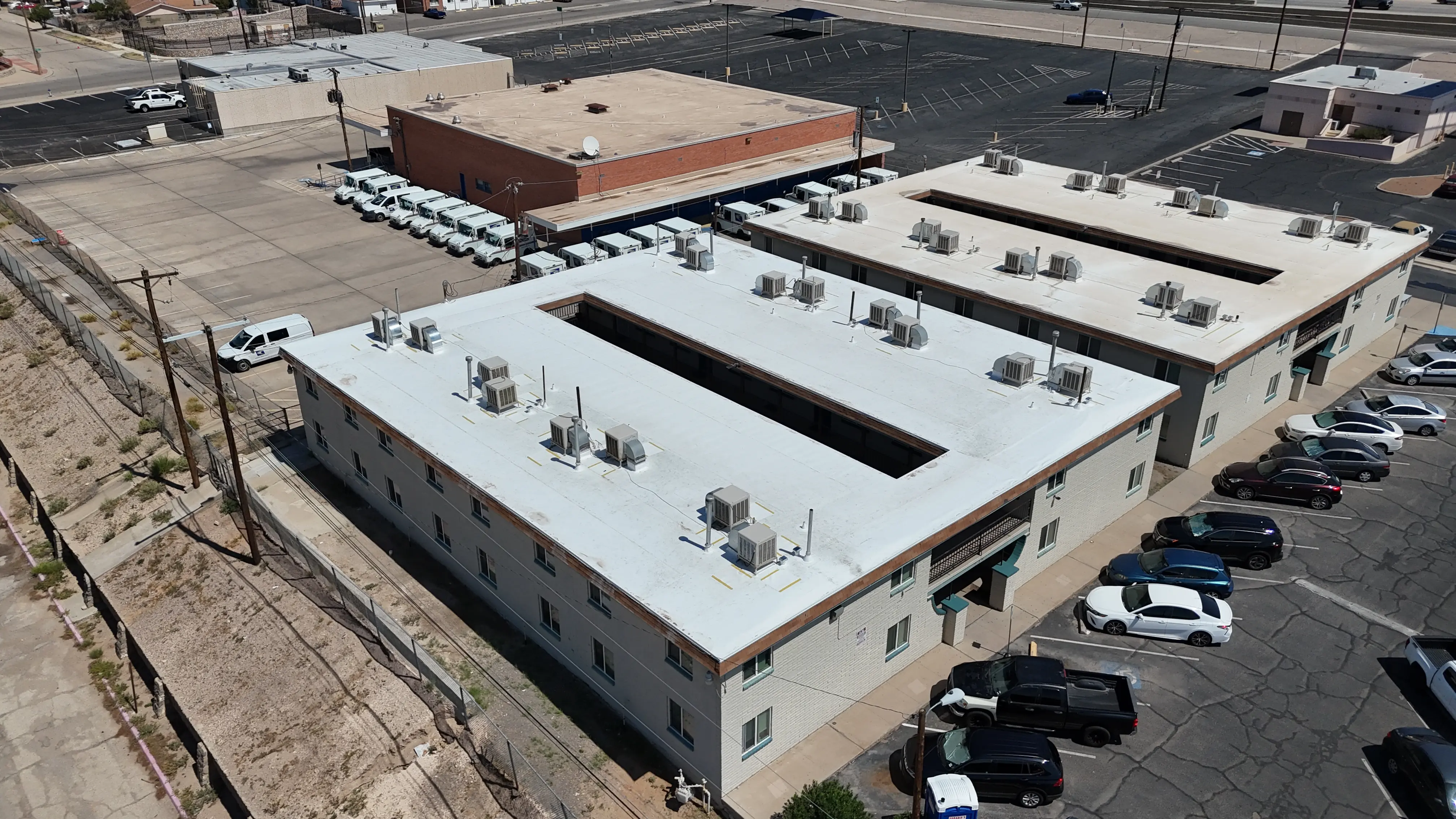 Commercial roof after TPO overlay