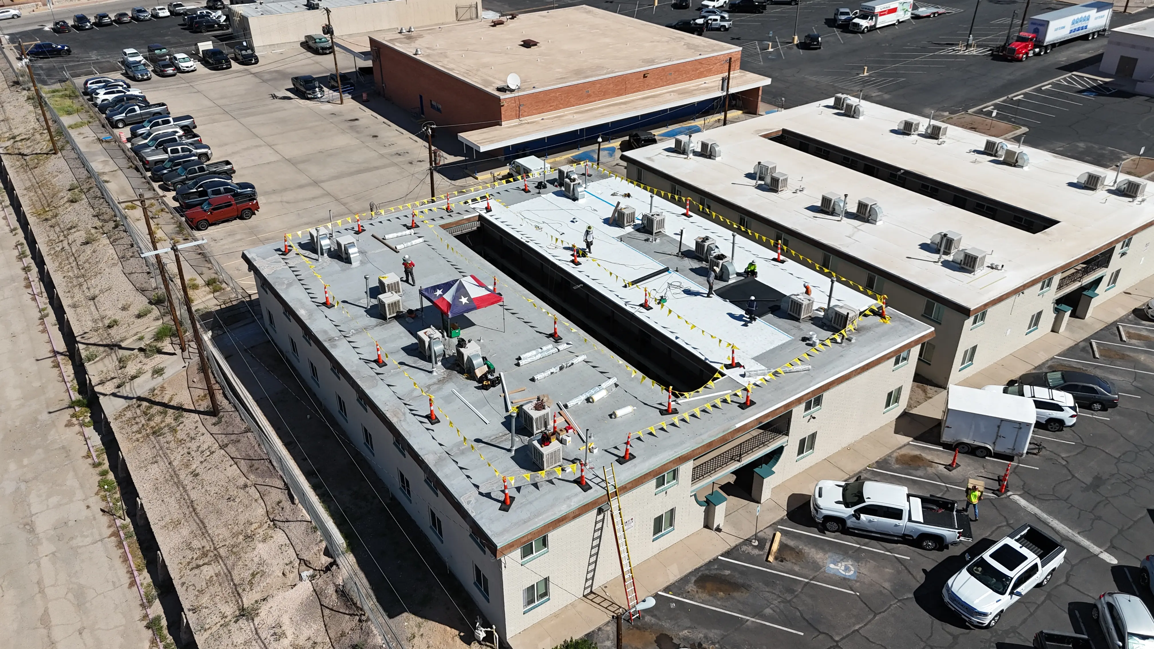 Commercial roof before TPO overlay